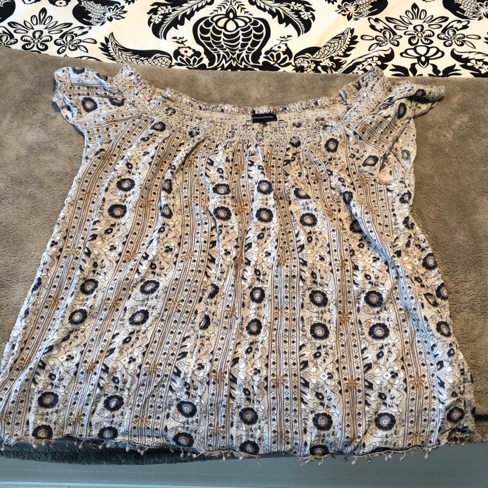 AEO grey off the shoulder top